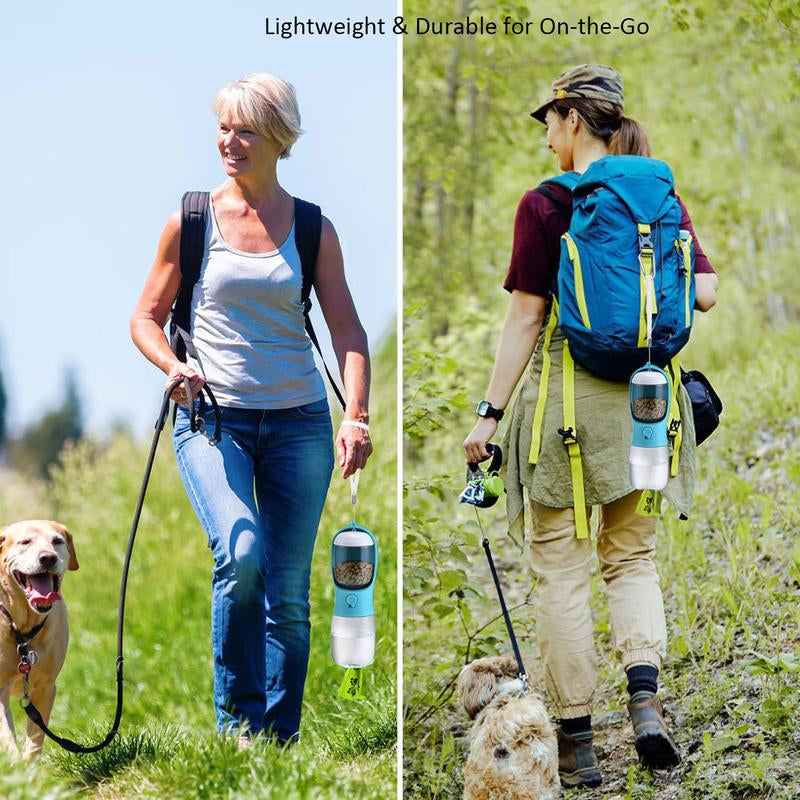 Dog Water Bottle,Portable Pet Water Bottle with Food Container,Outdoor Portable Water Dispenser for Cat,Puppy,Pets for Walking,Hiking,Travel,Puppy Essentials,Dog Stuff(19Oz)